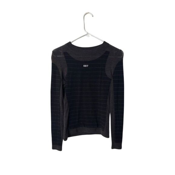 Roccobarocco Jeans Black & Gray Striped Long Sleeve Womens Sweater - Picture 1 of 4